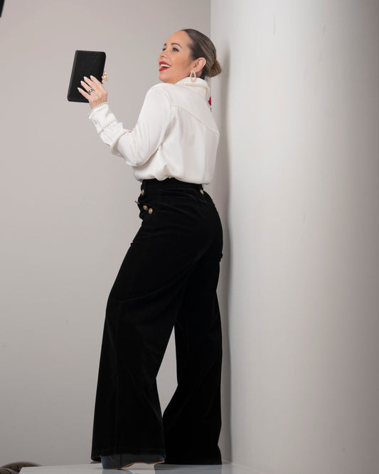 PANTS VELVET BLACK