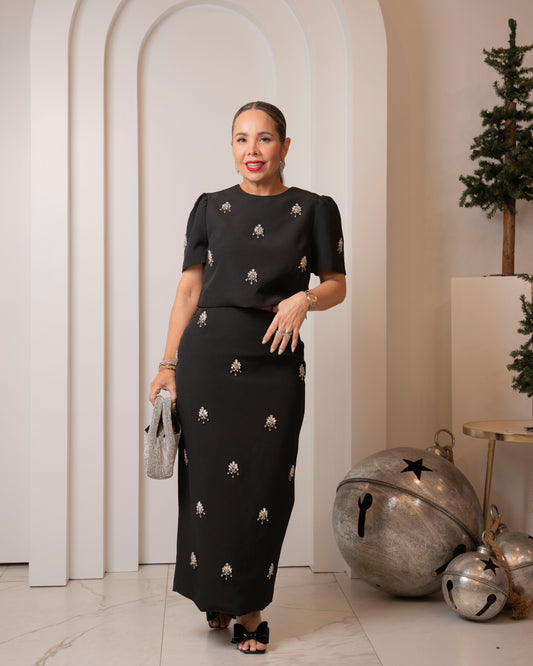 SET. TOP & SKIRT BLACK