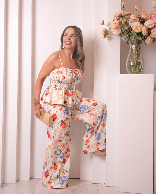 SET. TOP & PANTS FLORAL