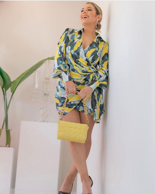 Navy Yellow Dress