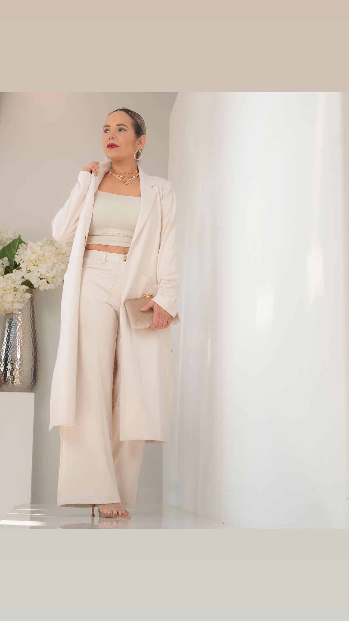 SET. CARDIGAN & PANTS SUEDE