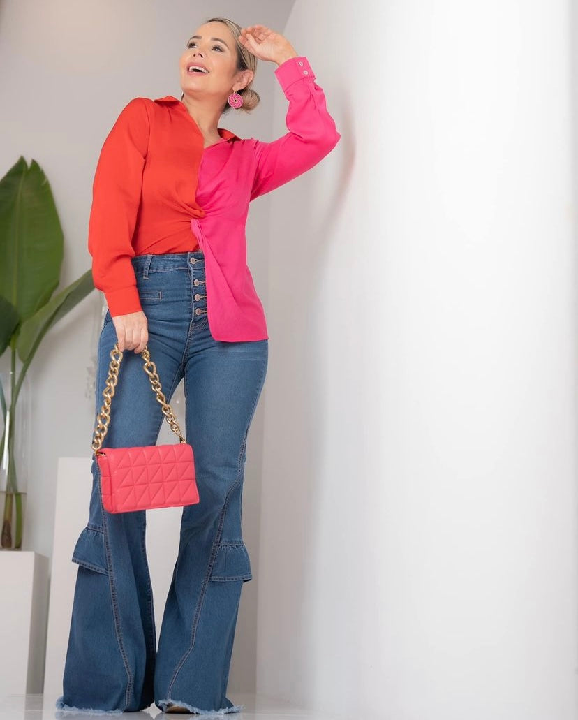 Ruffled Flare Jeans