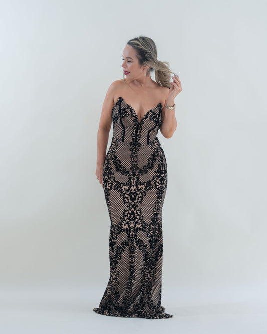 DRESS VELVET BLACK
