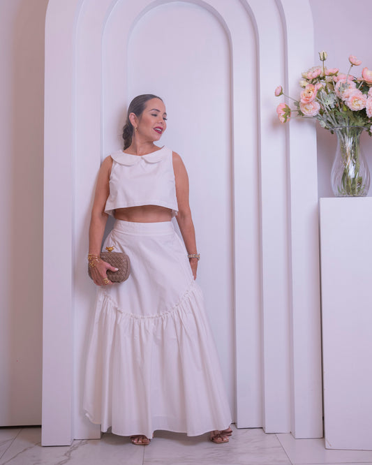 SET.TOP& SKIRT WHITE