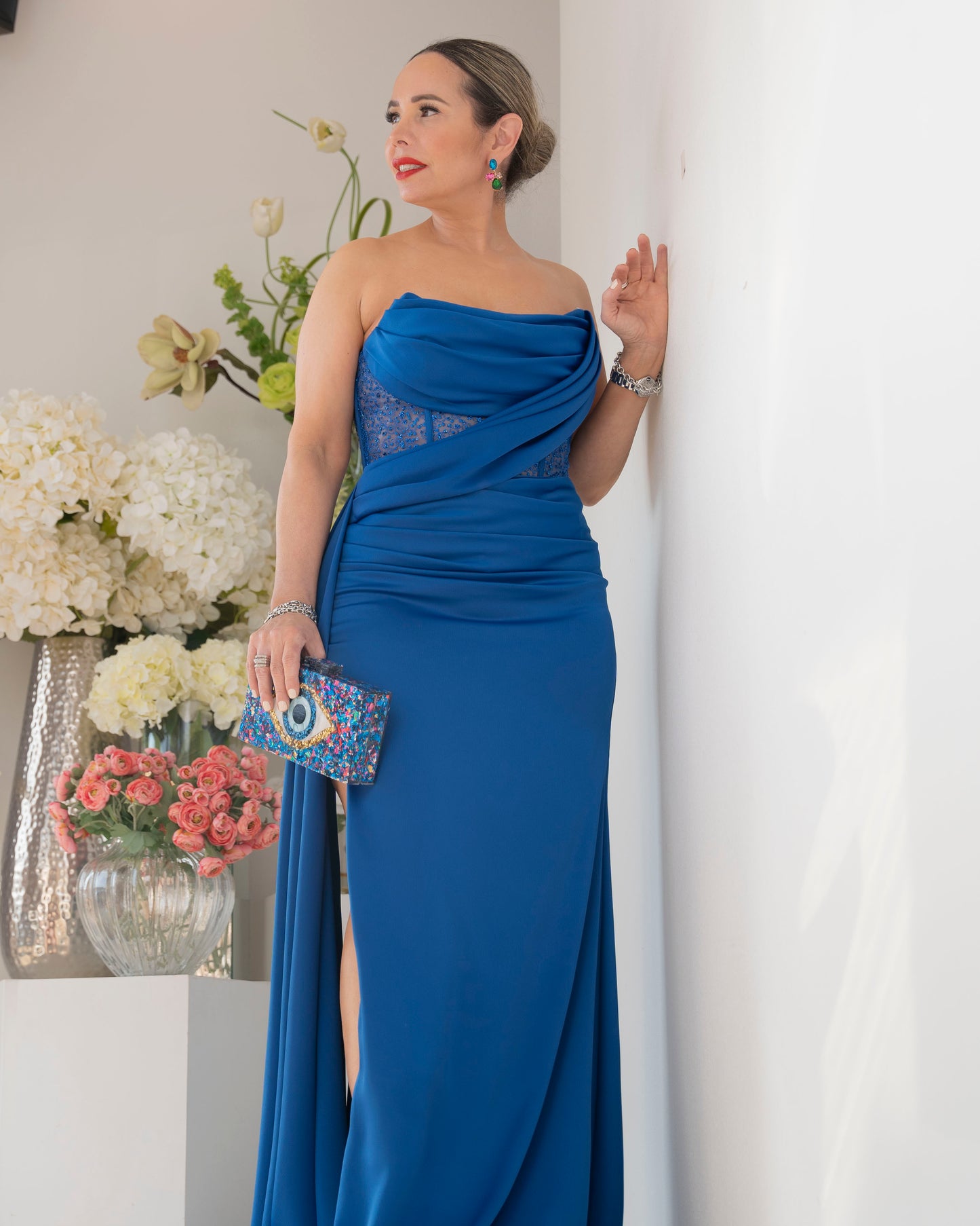 STRAPLESS SATIN
