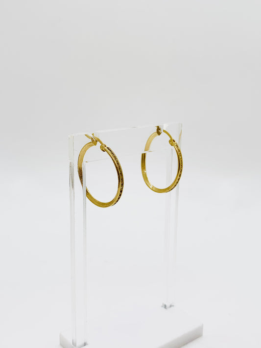 Gold Medium Thin Hoops