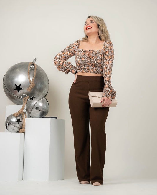 Brown Ribbed Pants