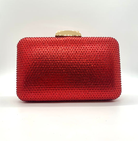 Red diamond clutch bag
