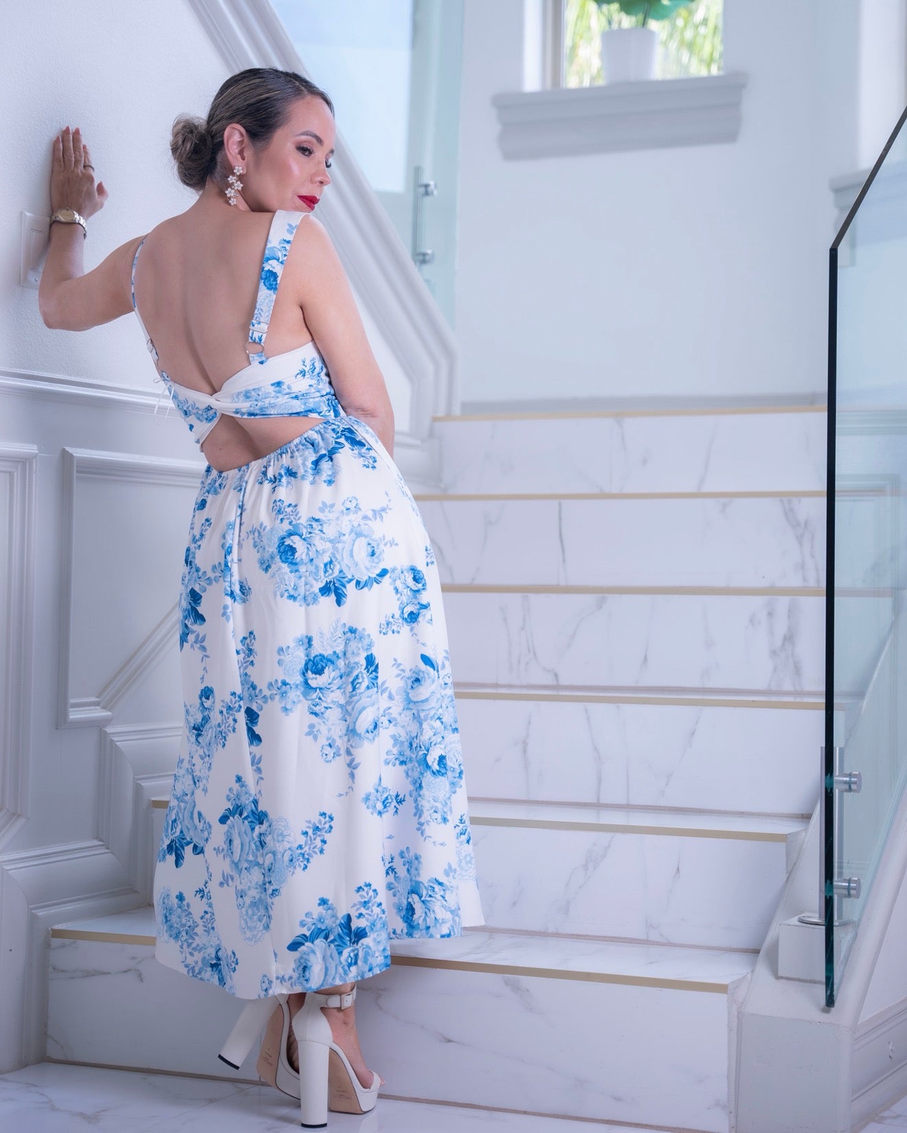 DRESS OFF WHIT/BL