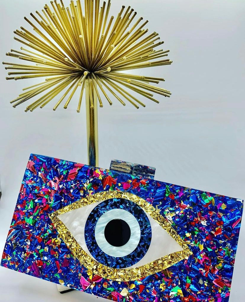 Eye clutch bag