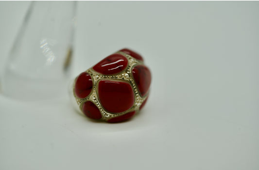 RING RED SILV