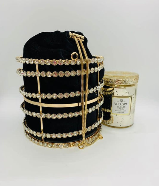 Rhinestone clutch bag