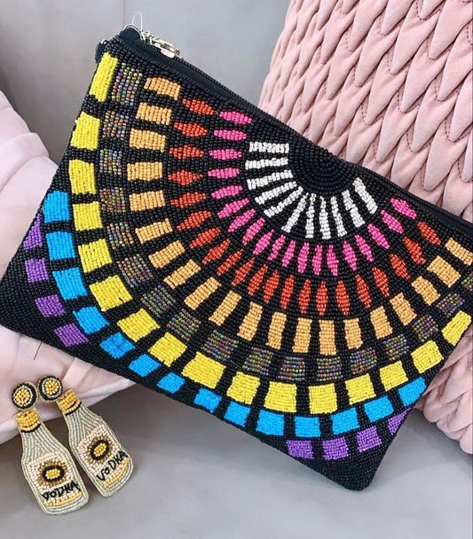 Beaded clutch bag