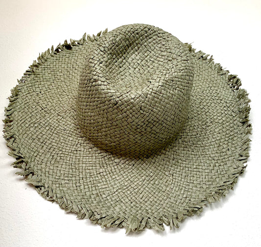 Green woven hat