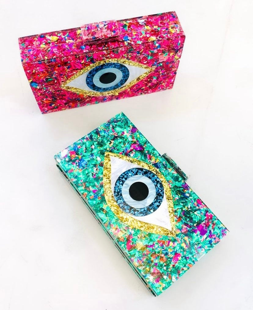 Eye clutch bag