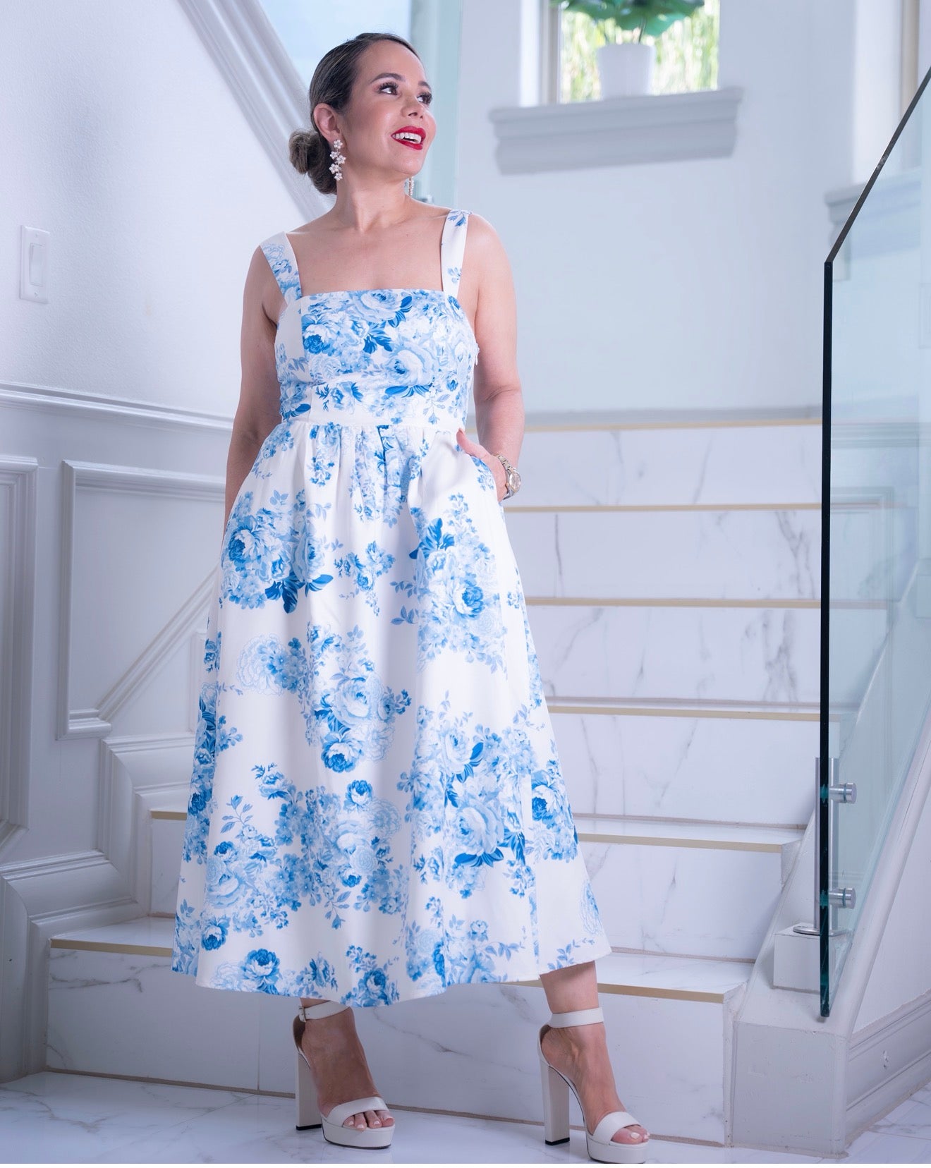 DRESS OFF WHIT/BL