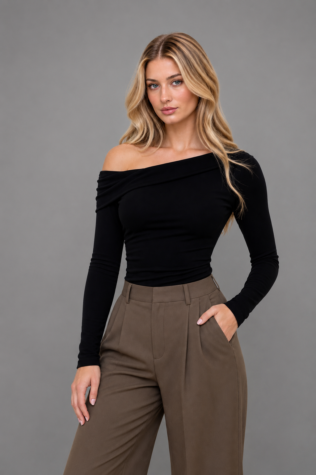 TOP KNIT LONG SLE