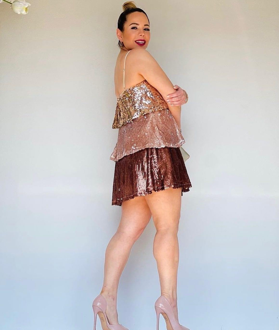 Gold sequin dress