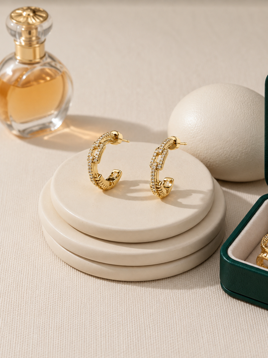 EARRING GOLD CZ