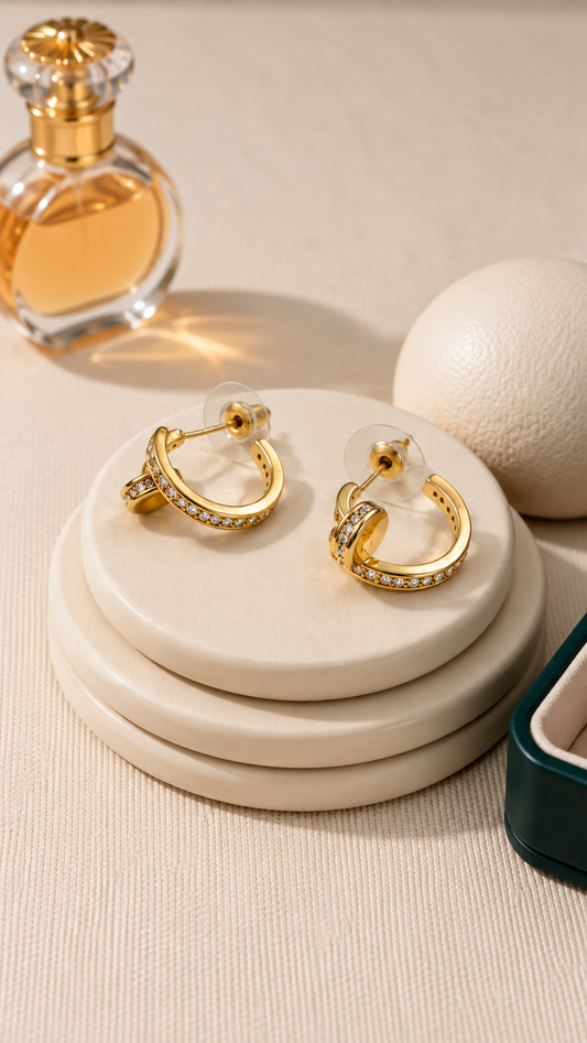 EARRING GLD CZ