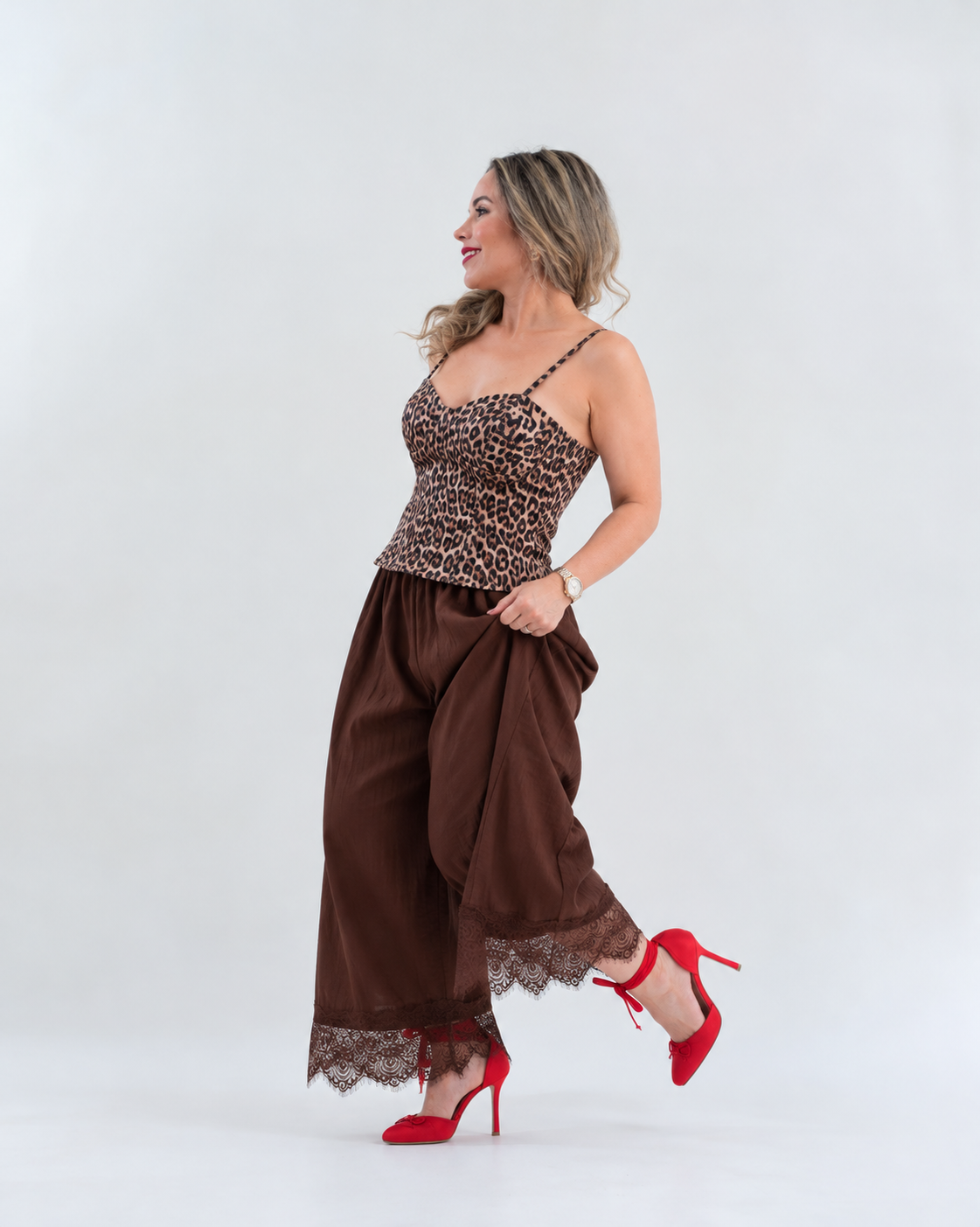 PANTS LACE BROWN