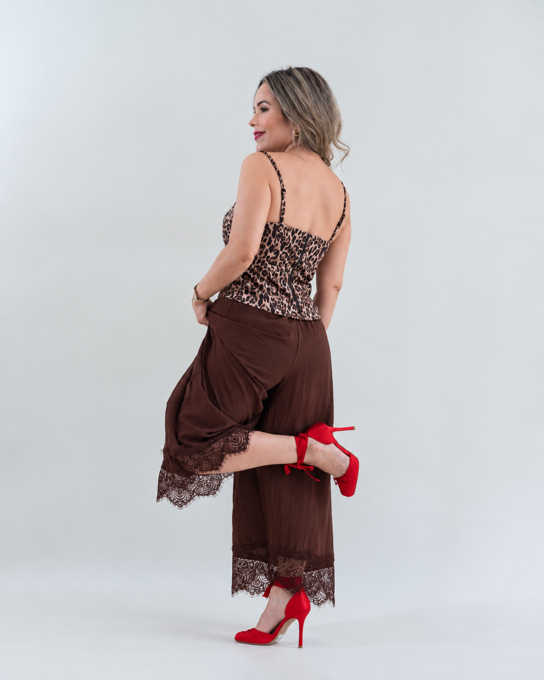 PANTS LACE BROWN