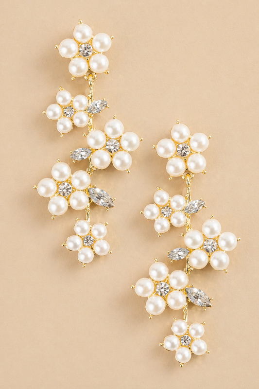 EARRING FLOWER PEARL
