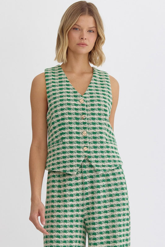 SET,VEST,PANTS GREEN