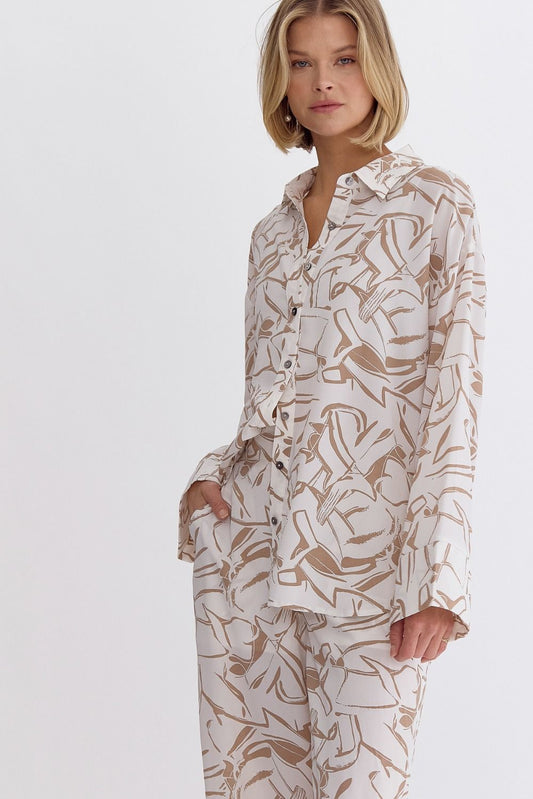 SET.TOP PANTS WHITE,TAUPE