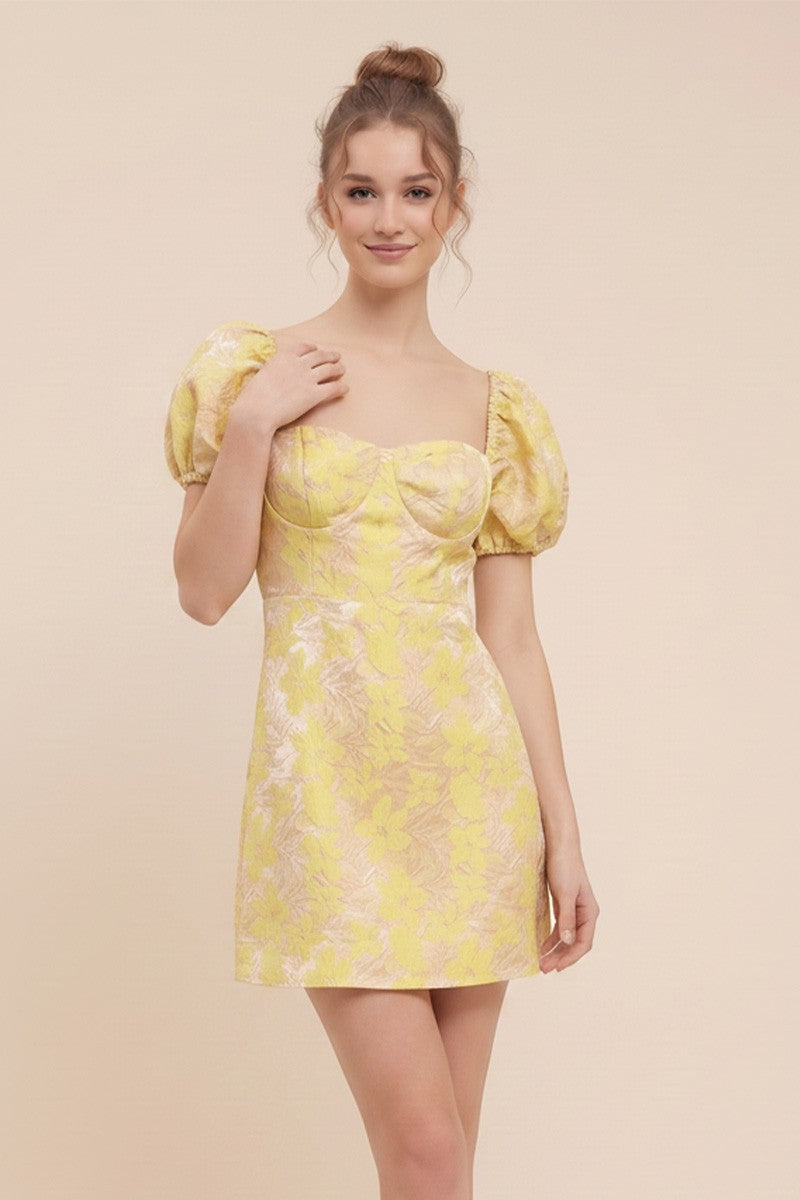 DRESS YELLOW FLOR