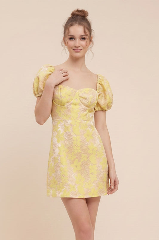 DRESS YELLOW FLOR