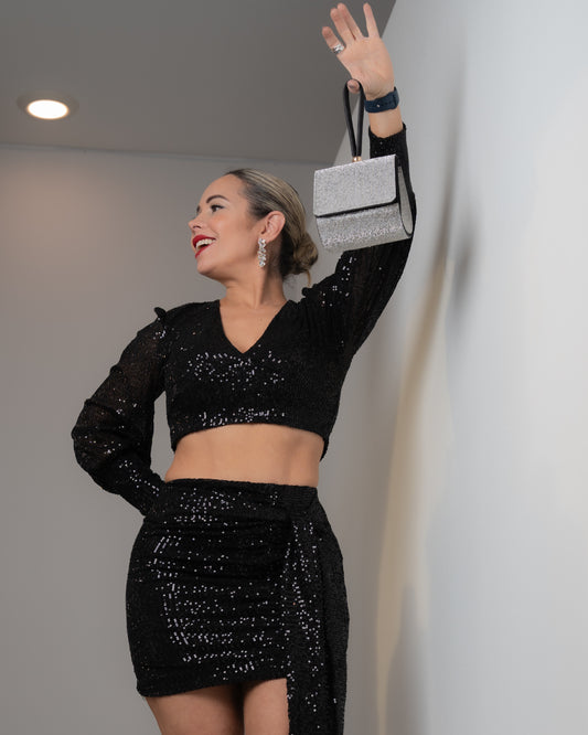 BLACK SET.SKIRT