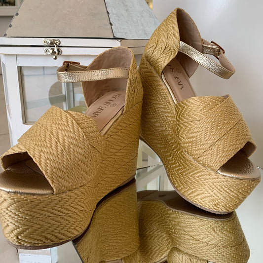 Gold Wedge High Heels
